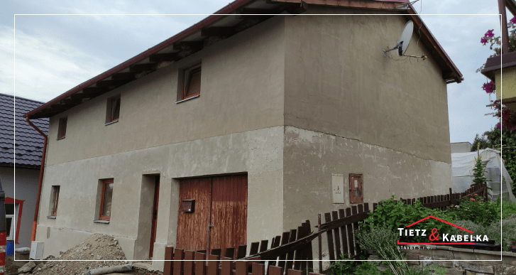 Srovnání podkladu fasády rodinného domu Brušperk